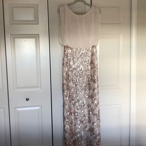 Lovely blouson top gown with sequined bottom